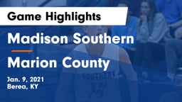 Madison Southern  vs Marion County  Game Highlights - Jan. 9, 2021