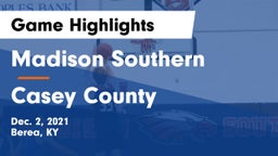 Madison Southern  vs Casey County  Game Highlights - Dec. 2, 2021