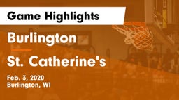 Burlington  vs St. Catherine's  Game Highlights - Feb. 3, 2020