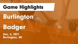 Burlington  vs Badger  Game Highlights - Dec. 6, 2021