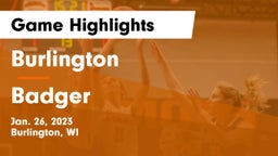Burlington  vs Badger  Game Highlights - Jan. 26, 2023
