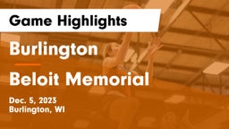 Burlington  vs Beloit Memorial  Game Highlights - Dec. 5, 2023