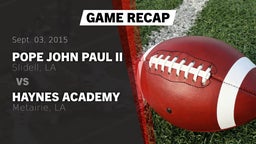 Recap: Pope John Paul II vs. Haynes Academy  2015