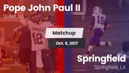 Matchup: Pope John Paul II vs. Springfield  2017