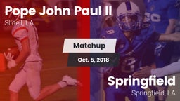 Matchup: Pope John Paul II vs. Springfield  2018