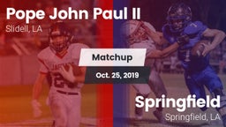 Matchup: Pope John Paul II vs. Springfield  2019