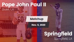 Matchup: Pope John Paul II vs. Springfield  2020