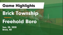 Brick Township  vs Freehold Boro  Game Highlights - Jan. 28, 2020