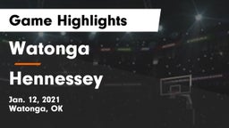 Watonga  vs Hennessey  Game Highlights - Jan. 12, 2021