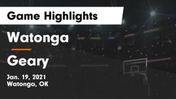 Watonga  vs Geary  Game Highlights - Jan. 19, 2021