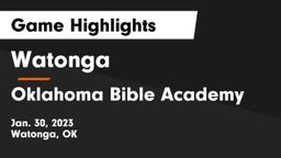 Watonga  vs Oklahoma Bible Academy Game Highlights - Jan. 30, 2023