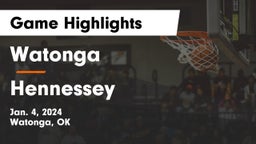 Watonga  vs Hennessey  Game Highlights - Jan. 4, 2024