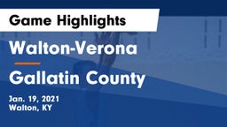 Walton-Verona  vs Gallatin County  Game Highlights - Jan. 19, 2021