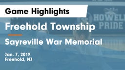 Freehold Township  vs Sayreville War Memorial Game Highlights - Jan. 7, 2019