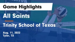 All Saints  vs Trinity School of Texas Game Highlights - Aug. 11, 2022