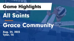 All Saints  vs Grace Community  Game Highlights - Aug. 24, 2023