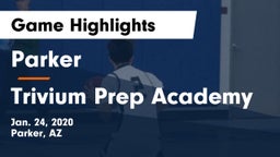 Parker  vs Trivium Prep Academy Game Highlights - Jan. 24, 2020
