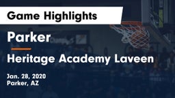 Parker  vs Heritage Academy Laveen Game Highlights - Jan. 28, 2020