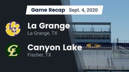 Recap: La Grange  vs. Canyon Lake  2020