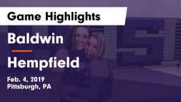 Baldwin  vs Hempfield  Game Highlights - Feb. 4, 2019