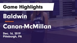 Baldwin  vs Canon-McMillan  Game Highlights - Dec. 16, 2019