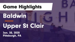 Baldwin  vs Upper St Clair Game Highlights - Jan. 30, 2020