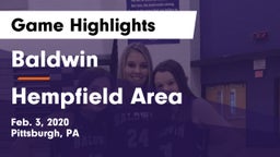 Baldwin  vs Hempfield Area  Game Highlights - Feb. 3, 2020