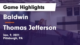 Baldwin  vs Thomas Jefferson  Game Highlights - Jan. 9, 2021