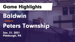Baldwin  vs Peters Township  Game Highlights - Jan. 21, 2021