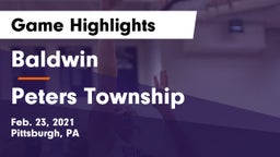 Baldwin  vs Peters Township  Game Highlights - Feb. 23, 2021