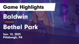 Baldwin  vs Bethel Park  Game Highlights - Jan. 13, 2023