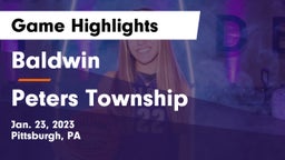 Baldwin  vs Peters Township  Game Highlights - Jan. 23, 2023