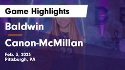 Baldwin  vs Canon-McMillan  Game Highlights - Feb. 3, 2023