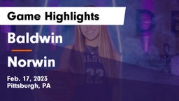 Baldwin  vs Norwin  Game Highlights - Feb. 17, 2023