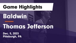 Baldwin  vs Thomas Jefferson  Game Highlights - Dec. 5, 2023