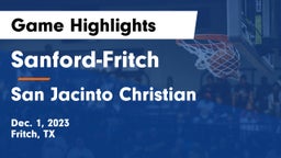 Sanford-Fritch  vs San Jacinto Christian  Game Highlights - Dec. 1, 2023
