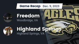 Recap: Freedom  vs. Highland Springs  2023