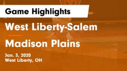 West Liberty-Salem  vs Madison Plains  Game Highlights - Jan. 3, 2020
