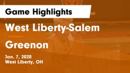 West Liberty-Salem  vs Greenon  Game Highlights - Jan. 7, 2020