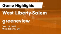 West Liberty-Salem  vs greeneview Game Highlights - Jan. 10, 2020