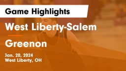 West Liberty-Salem  vs Greenon  Game Highlights - Jan. 20, 2024