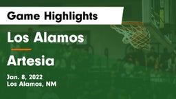 Los Alamos  vs Artesia  Game Highlights - Jan. 8, 2022