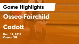 Osseo-Fairchild  vs Cadott Game Highlights - Dec. 14, 2018