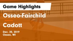 Osseo-Fairchild  vs Cadott Game Highlights - Dec. 20, 2019