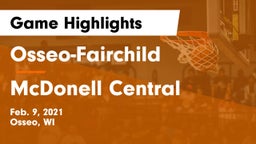 Osseo-Fairchild  vs McDonell Central  Game Highlights - Feb. 9, 2021