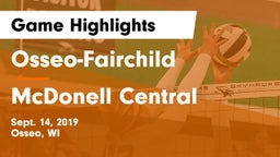 Osseo-Fairchild  vs McDonell Central Game Highlights - Sept. 14, 2019