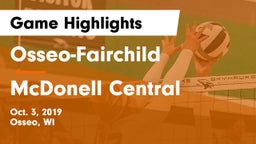 Osseo-Fairchild  vs McDonell Central  Game Highlights - Oct. 3, 2019