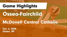 Osseo-Fairchild  vs McDonell Central Catholic Game Highlights - Oct. 6, 2020