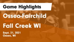 Osseo-Fairchild  vs Fall Creek WI Game Highlights - Sept. 21, 2021