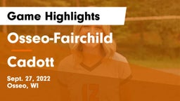 Osseo-Fairchild  vs Cadott  Game Highlights - Sept. 27, 2022